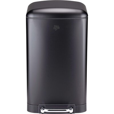 Kosz na śmieci z pedałem DIRT DEVIL ciche zamykanie, przenośny, stal nierdzewna 20L Czarny