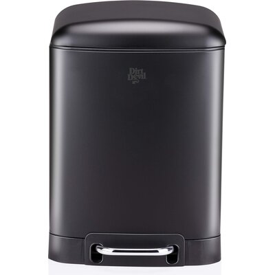 Kosz na śmieci z pedałem DIRT DEVIL ciche zamykanie, przenośny, stal nierdzewna 6L Czarny