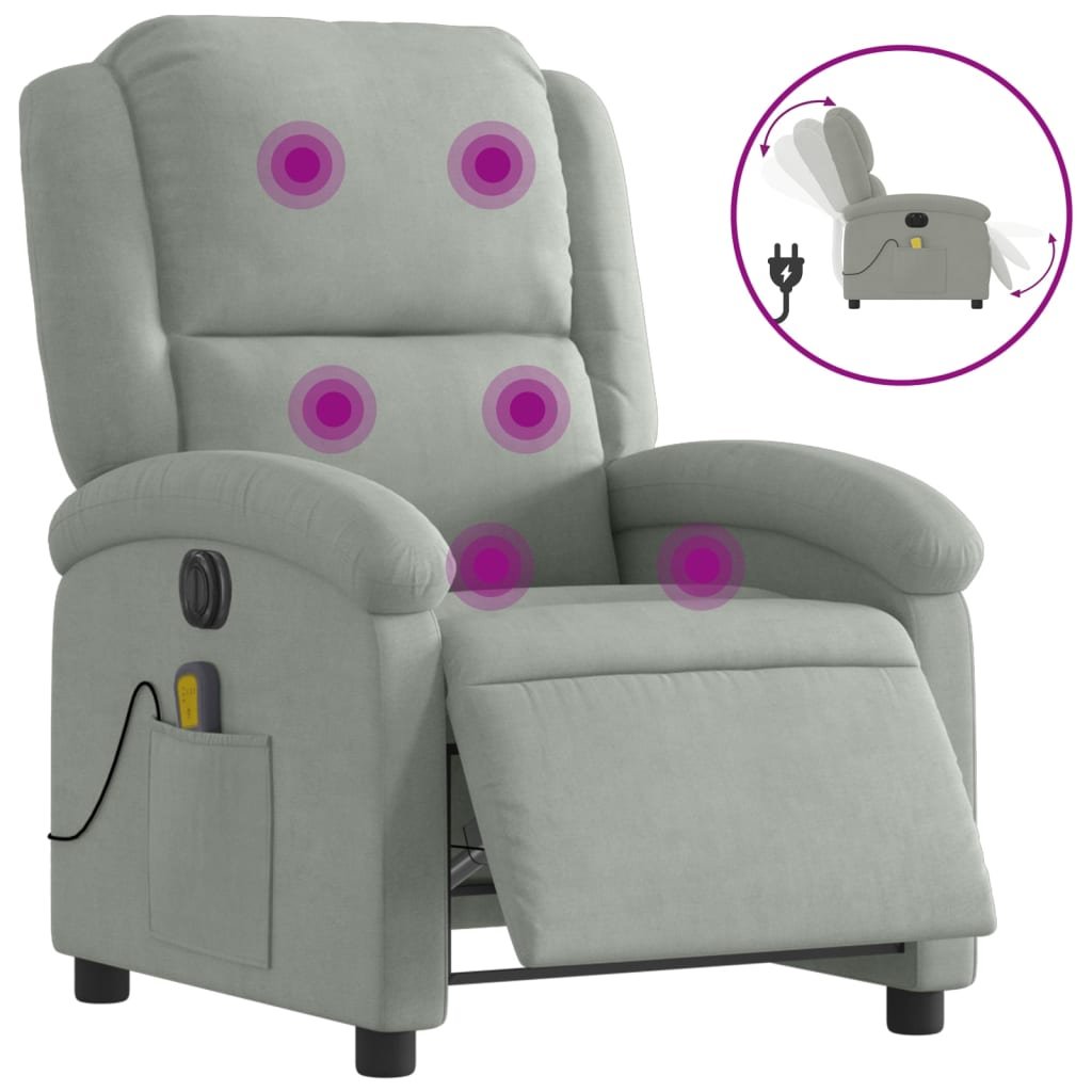 Fotel masujący elektryczny, jasnoszary, 71x86.5x99 / AAALOE