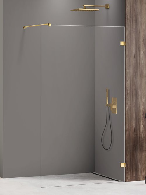 Ścianka prysznicowa złoty połysk 90 cm szkło 8 mm EXK-7058 Avexa Gold Shine New Trendy