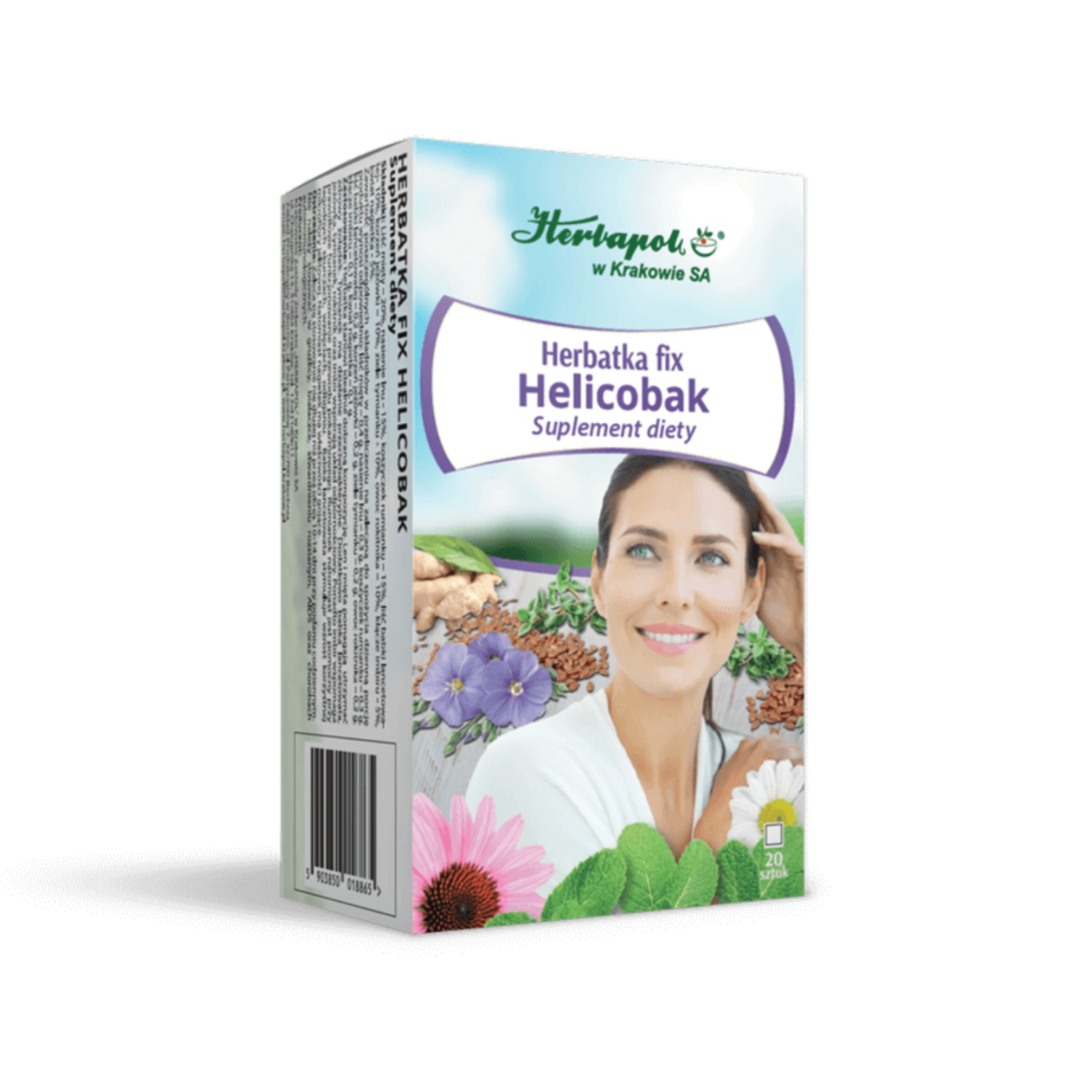 ﻿Herbata ziołowa Helicobak ekspresowa Herbapol 40 g