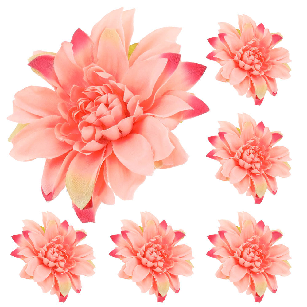 Główki Kwiatowe 6 szt Łosoś/Bordo KR348E