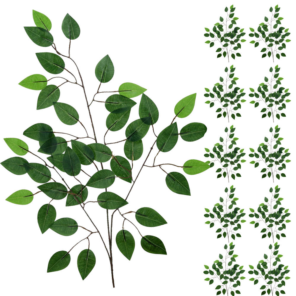 Gałązka Listki 12szt  Jasna Ciemna Zieleń