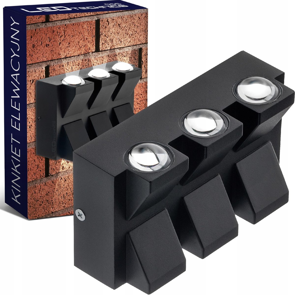 Lampa ścienna elewacyjna LED 6W 540lm Kinkiet zewnętrzny ogrodowy