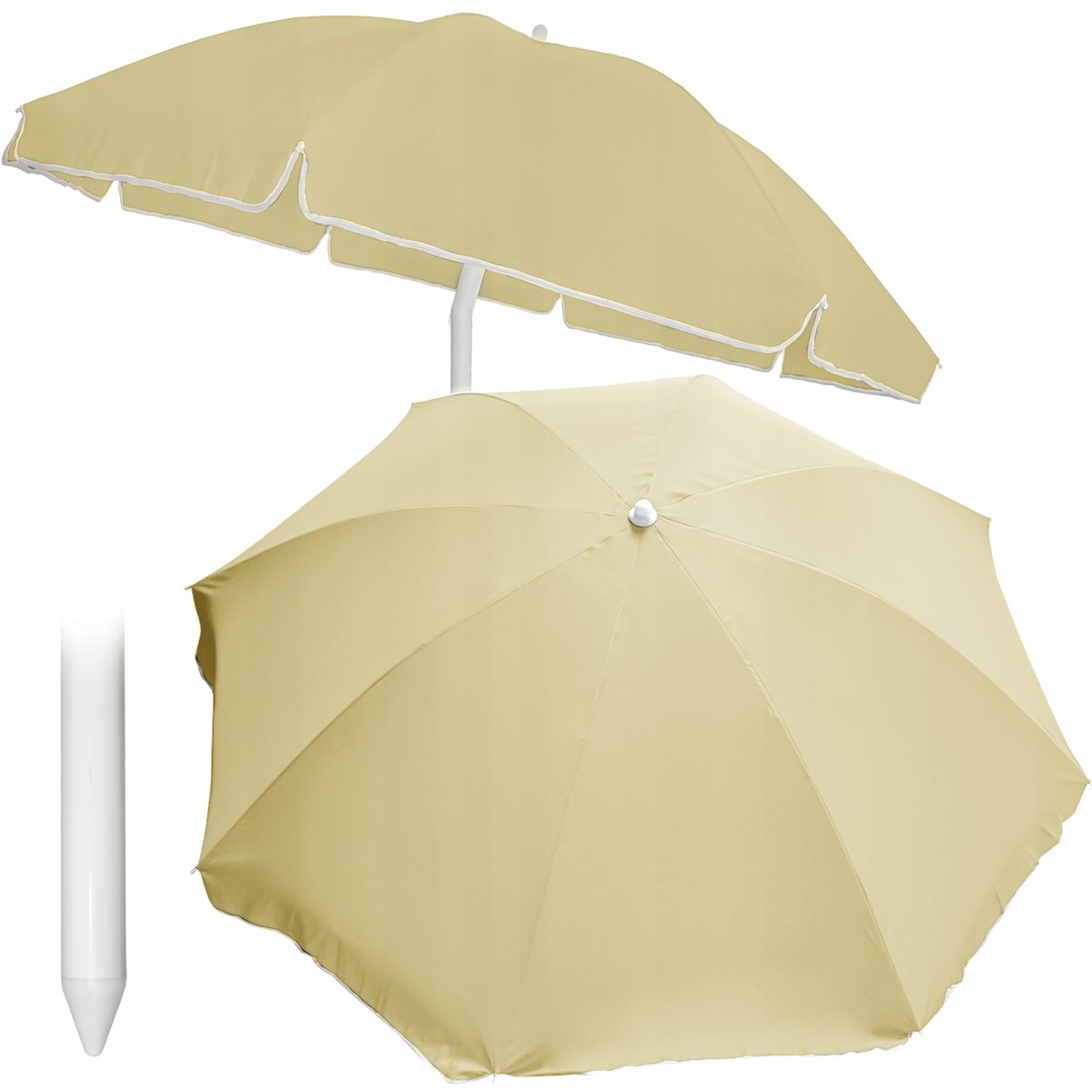 PARASOL OGRODOWY plażowy na balkon taras ŁAMANY z falbaną 240 cm