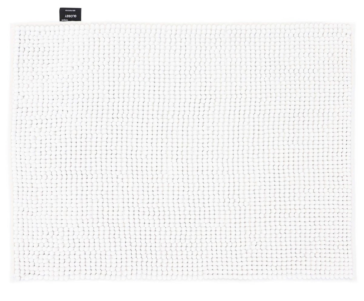 Dywanik Łazienkowy Glossy Antypoślizgowy Biały 70x120cm