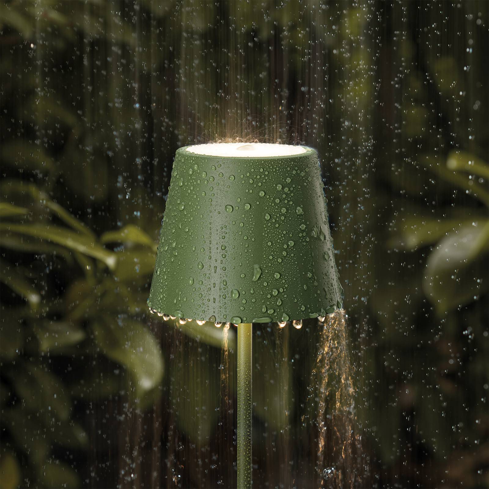 Sigor Lampa stojąca LED Nuindie IP54 120 cm okrągła USB-C jodłowa zieleń