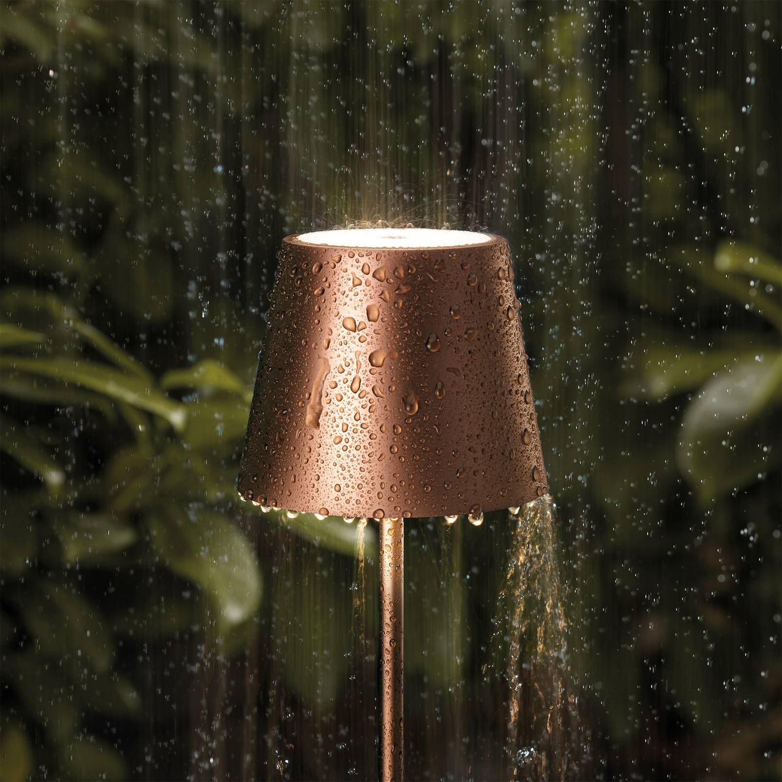 Sigor Akumulatorowa lampa stołowa LED Nuindie mini, okrągła, USB-C, kolor brązowy