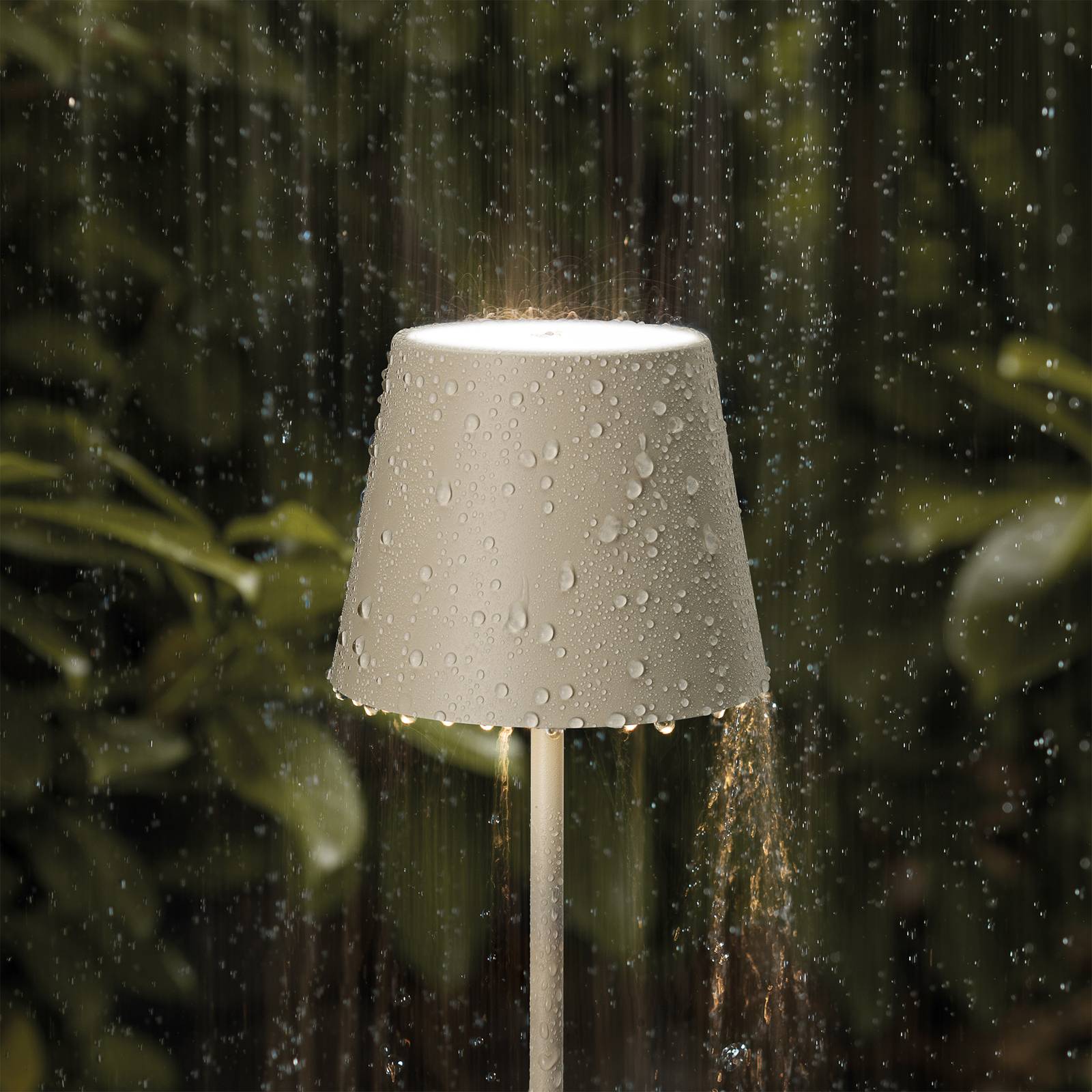 Sigor Nuindie IP54 lampa stołowa LED 38 cm okrągła USB-C dune beige
