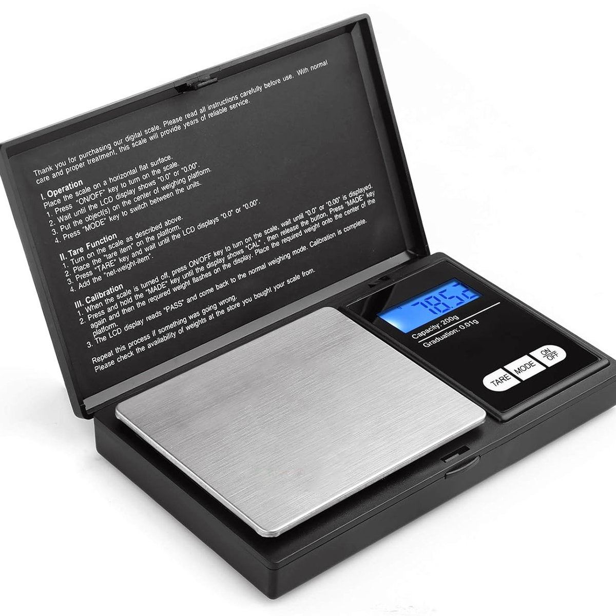 WAGA JUBILERSKA ELEKTRONICZNA PRECYZYJNA PRZENOŚNA 0,01g-200g + 2x BATERIA