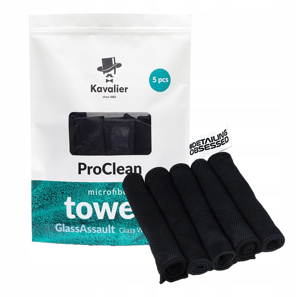 KAVALIER GLASS WHISPERER 5PACK 41x41cm ręcznik z mikrofibry do szyb