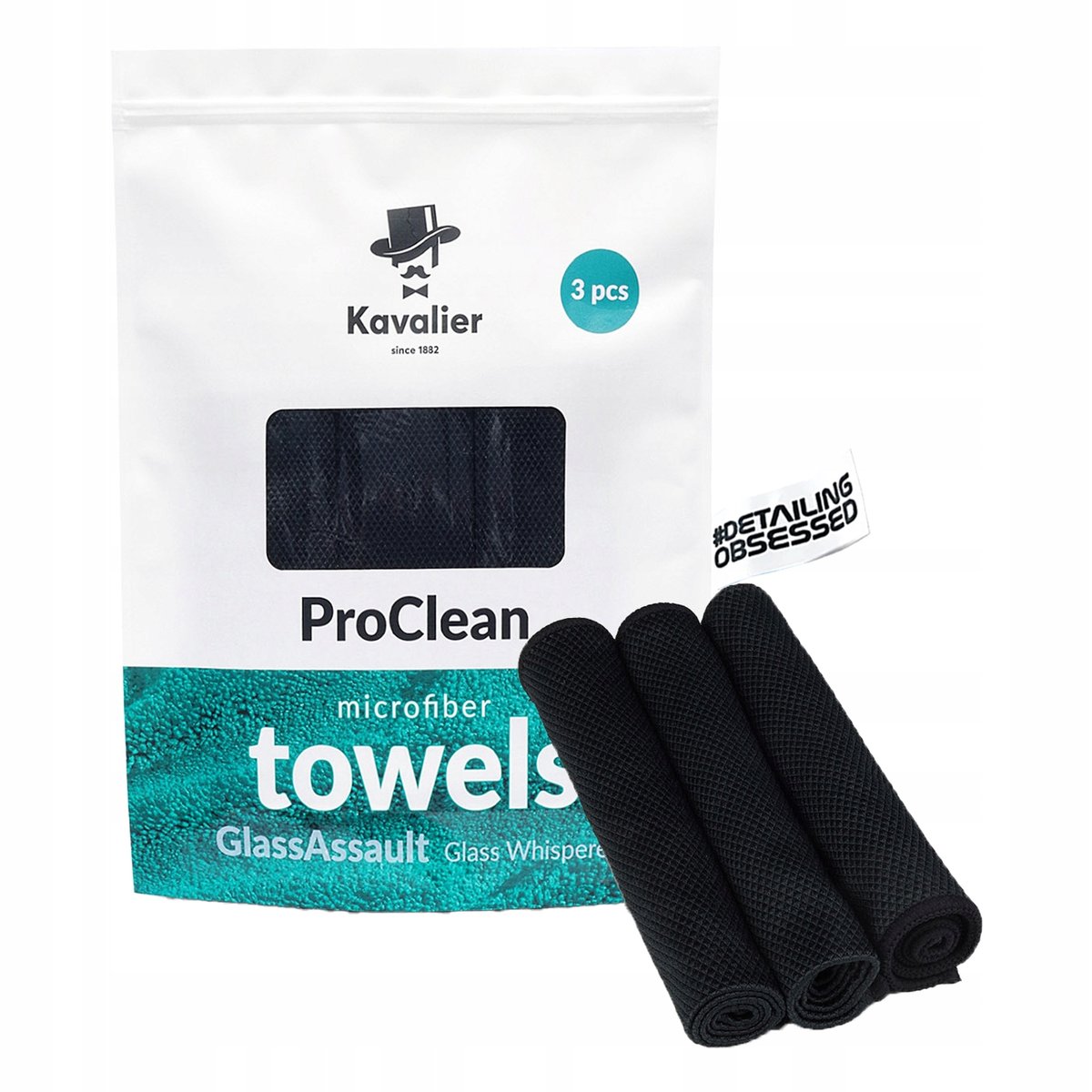 KAVALIER GLASS WHISPERER 3PACK 41x41cm ręcznik z mikrofibry do szyb