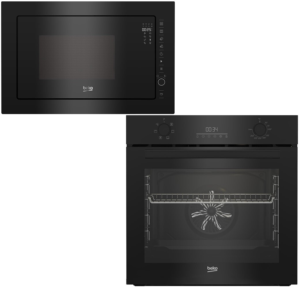 Zestaw AGD do zabudowy Beko Piekarnik BBIE17300B + Kuchenka mikrofalowa BMGB25333BG