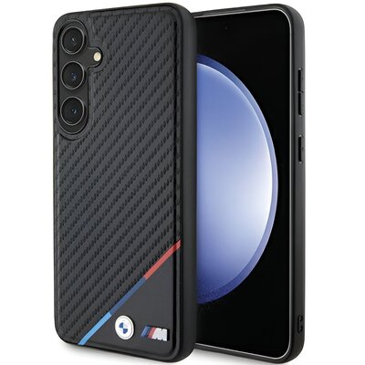 Etui BMW Carbon Tricolor Line MagSafe do Samsung Galaxy S24+ Czarny