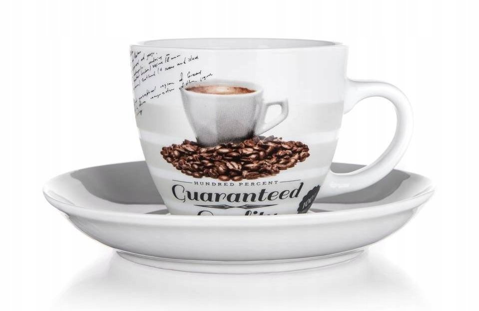 2x FILIŻANKA SPODEK 190 ml na kawę espresso kubek dekoracyjny