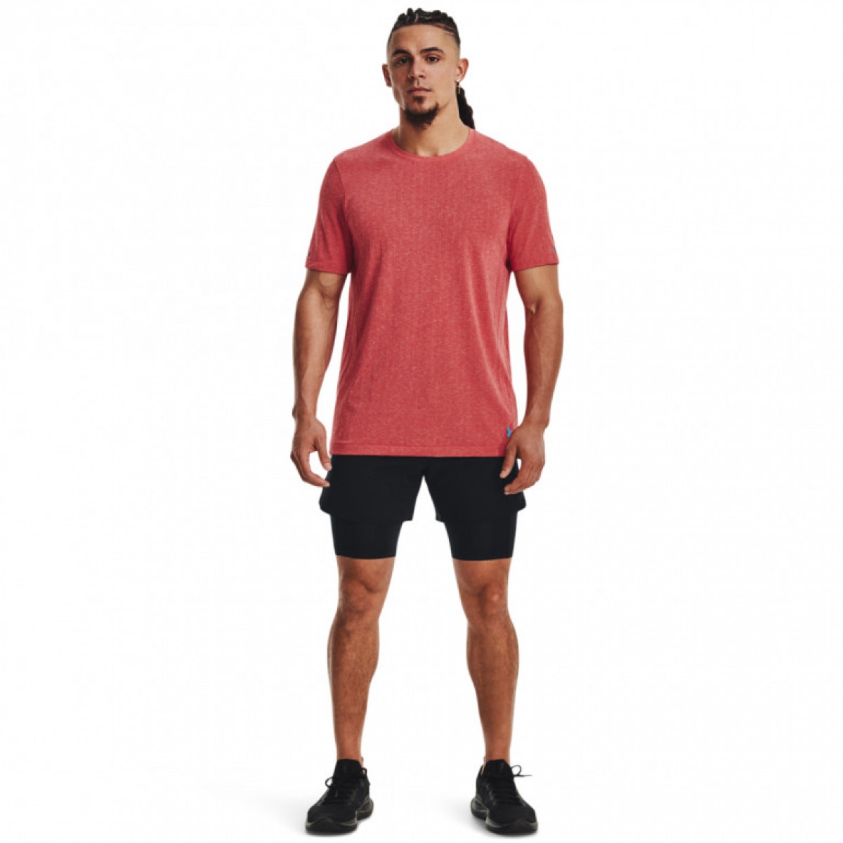 Męskie spodenki treningowe Under Armour UA Peak Woven 2in1 Sts - czarne - UNDER ARMOUR