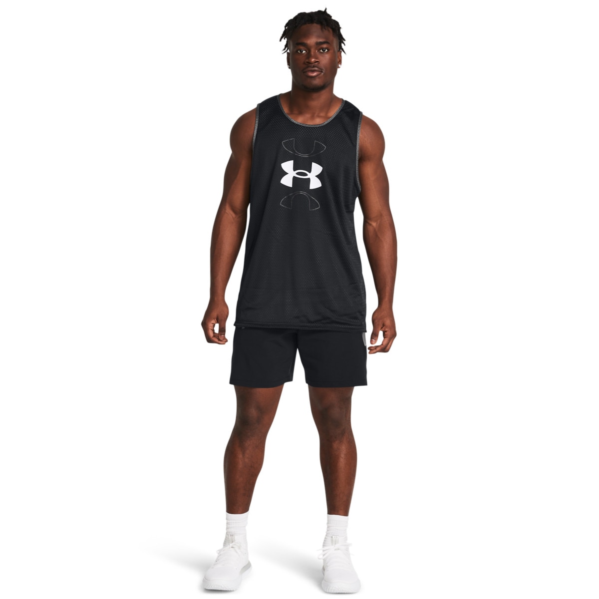 Męskie spodenki do koszykówki Under Armour UA Baseline Woven Short - czarne - UNDER ARMOUR