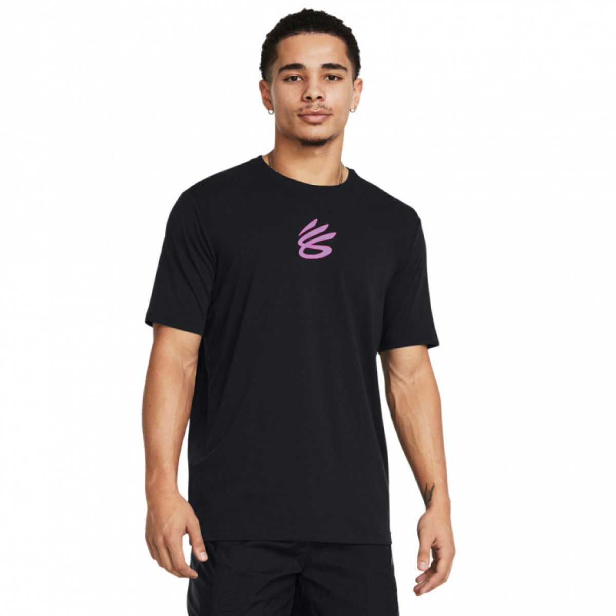 Męska koszulka do koszykówki Under Armour Curry Girl Dad Tee - czarna - UNDER ARMOUR