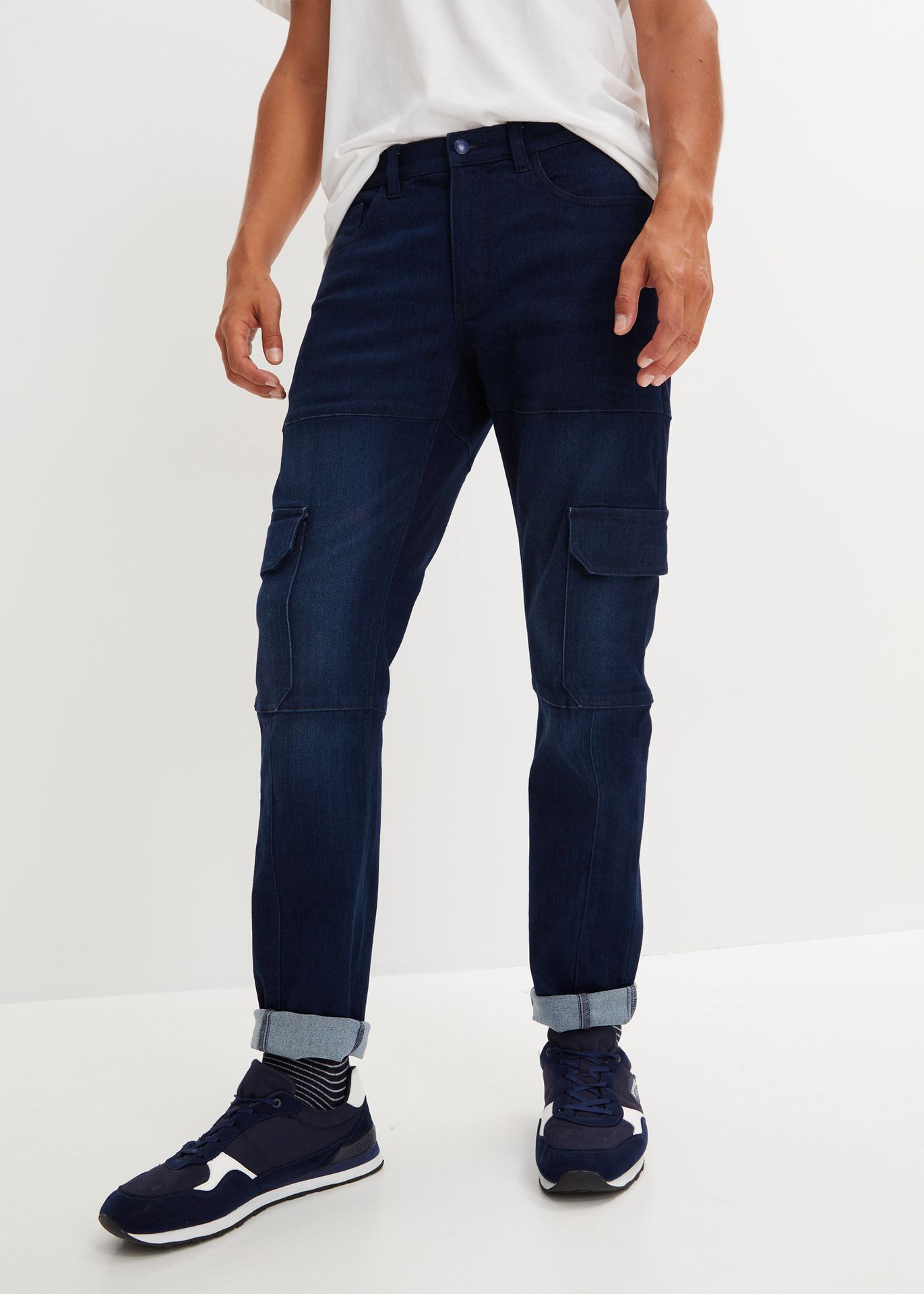 Dżinsy ocieplane bojówki Slim Fit Straight - bonprix