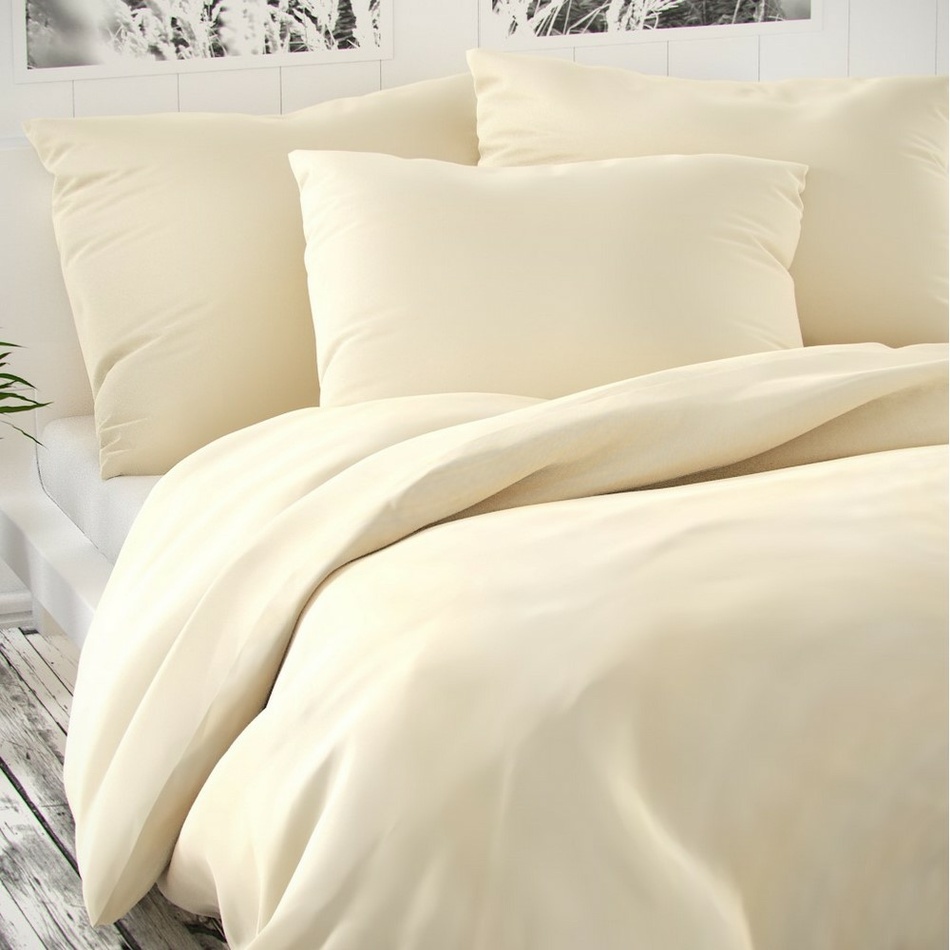 Pościel satynowa Luxury Collection śmietanowy, 140 x 200 cm, 70 x 90 cm