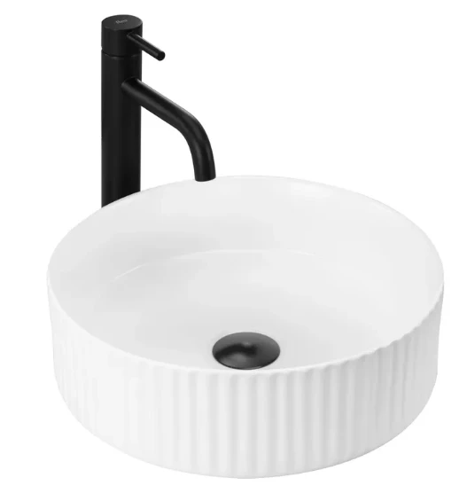 UMYWALKA NABLATOWA CERAMICZNA RYFLOWANA REA DELIA BIAŁA WHITE