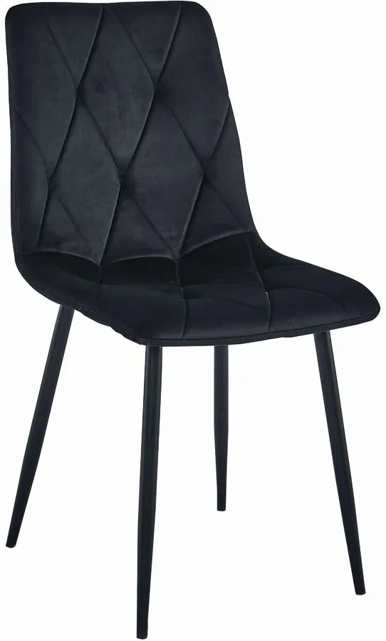 Czarne tapicerowane krzesło welurowe H7-D48