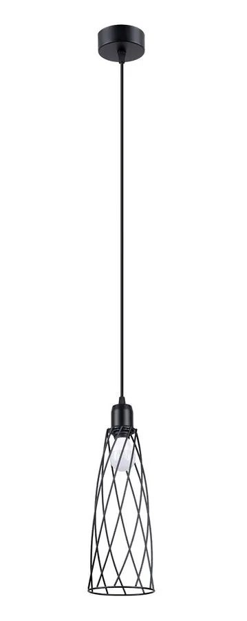 Czarna pojedyncza lampa wisząca druciana - A420 Parvat