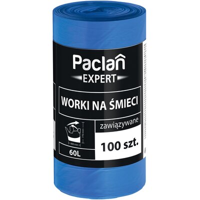 Paclan Expert EXPERT ZAWIĄZYWANE WORKI NA ŚMIECI 60L 100SZT Zakupy dla domu i biura! 137800