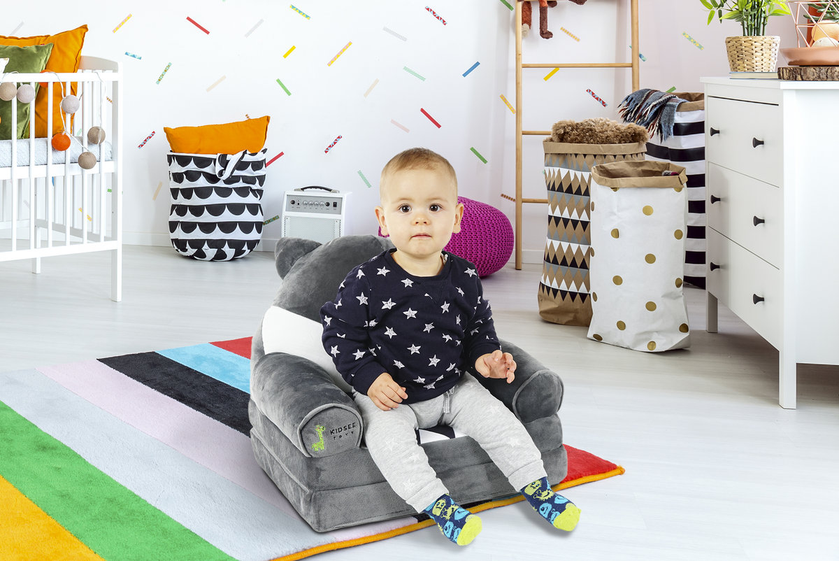 Fotel KIDSEE Lis, szary, 40x50x55 cm