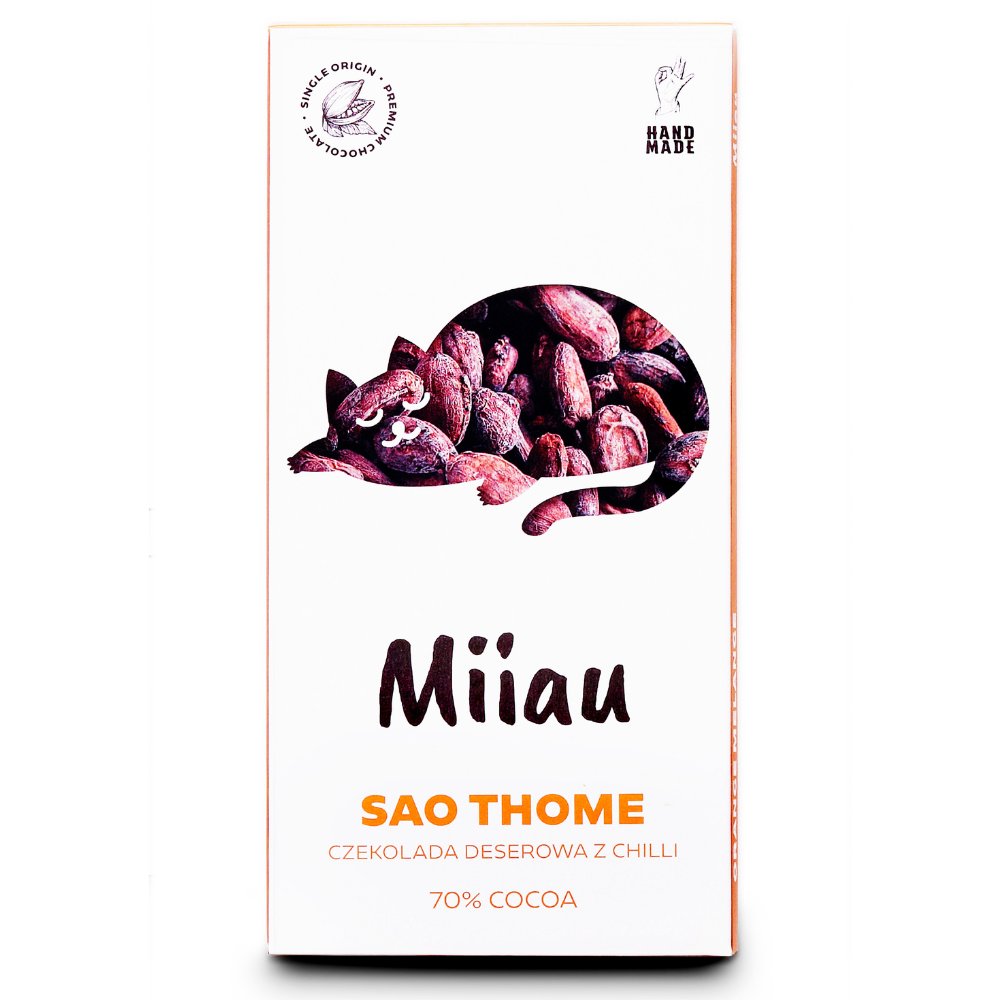 Miiau Sao Thome| Czekolada Deserowa z Chilli 70% Kakao z Chocolu 90g Miiau