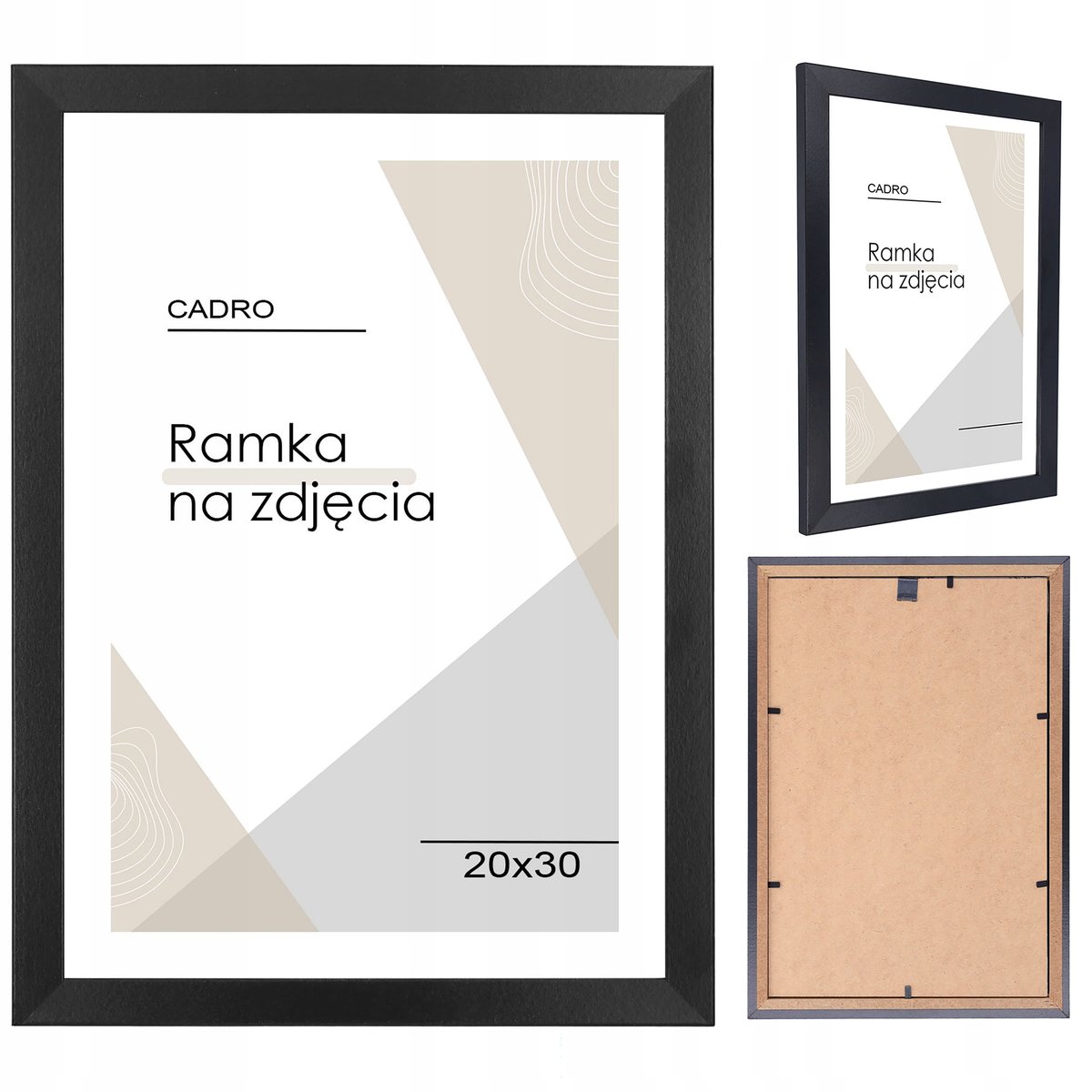 Ramka na zdjęcia 20x30 ramka 20x30 ramki na zdjęcie czarna MDF foto rama