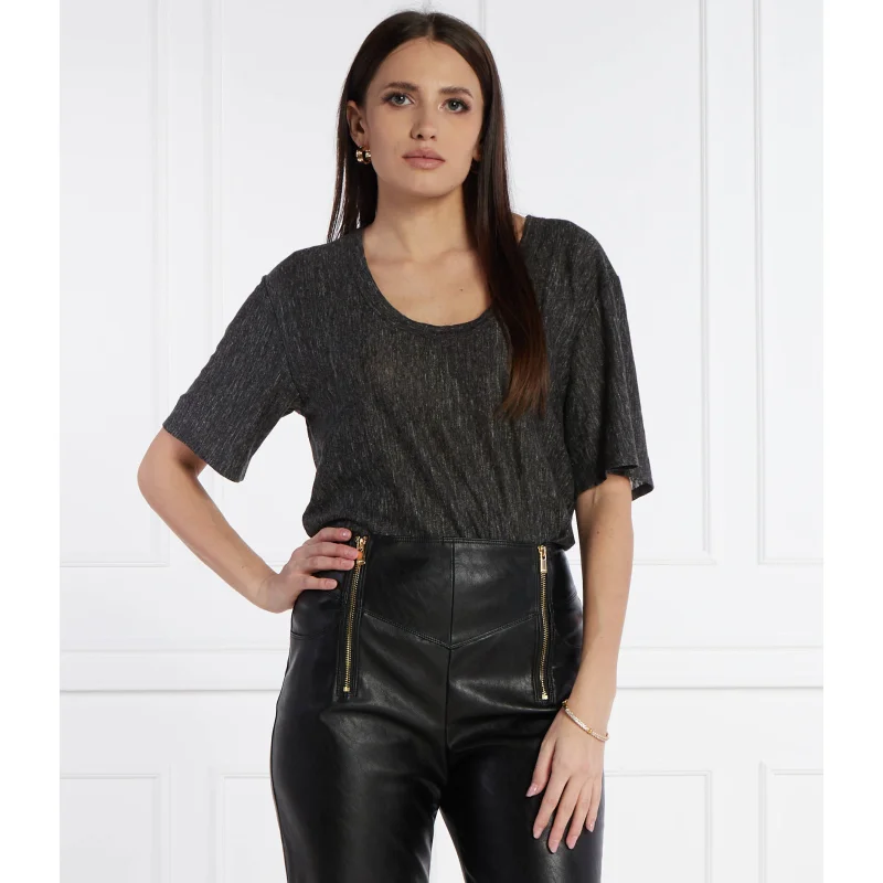 Pinko Lniany t-shirt | Relaxed fit