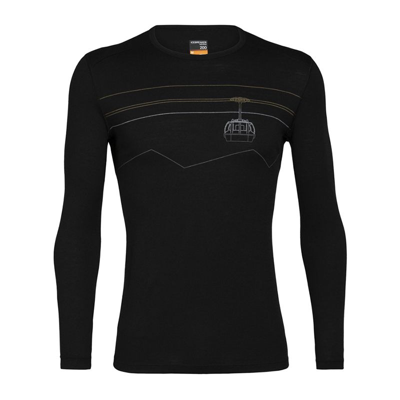 ICEBREAKER MERINO 200 OASIS LONG SLEEVE CREWE > 105208001BLK