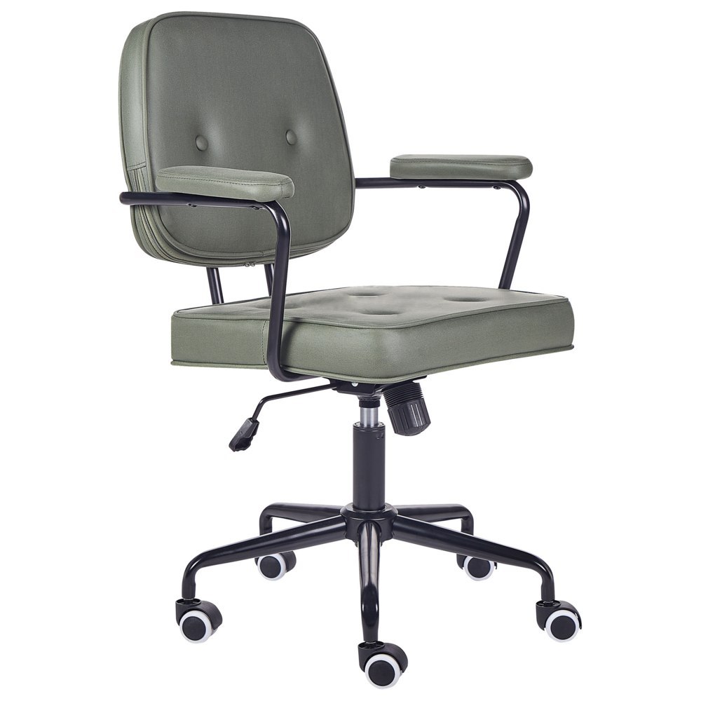 Krzesło biurowe regulowane ekoskóra zielone PAWNEE