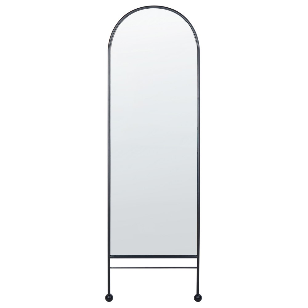 Metalowe lustro ścienne 45 x 145 cm czarne JARNAGES Lumarko!