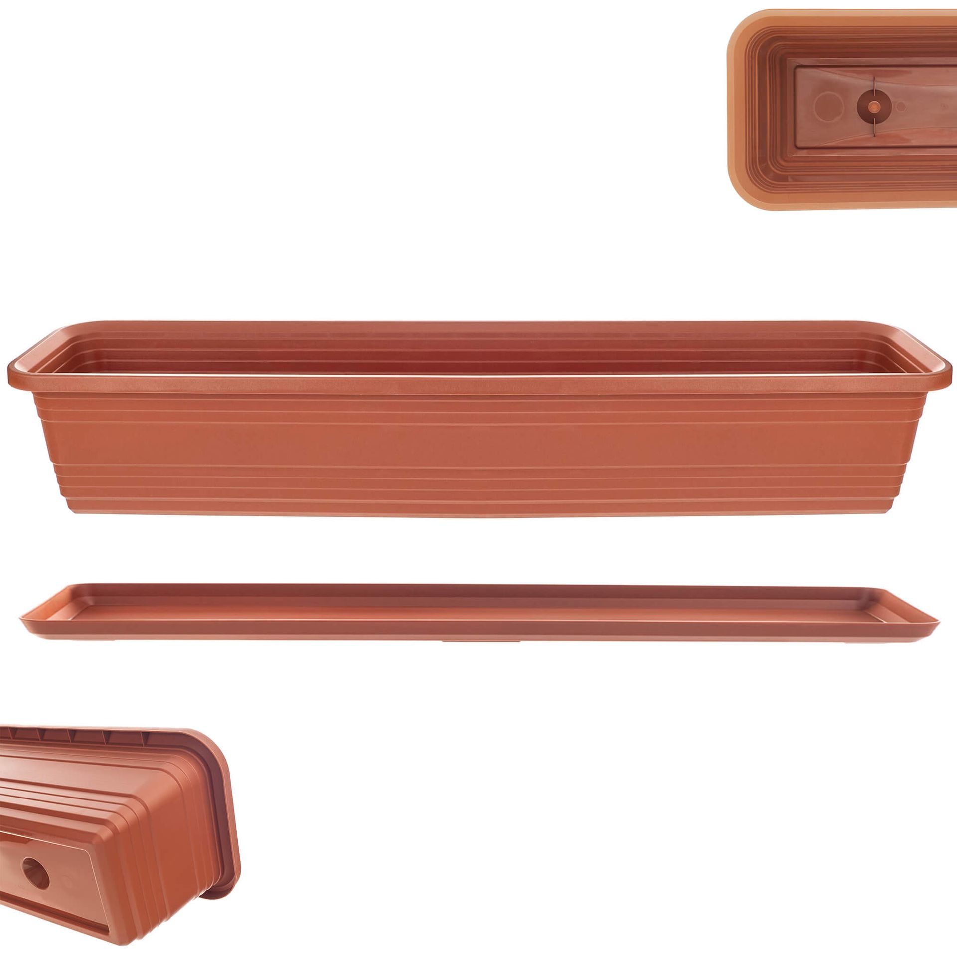 Skrzynka balkonowa z podstawką Paulin 80cm terrakota