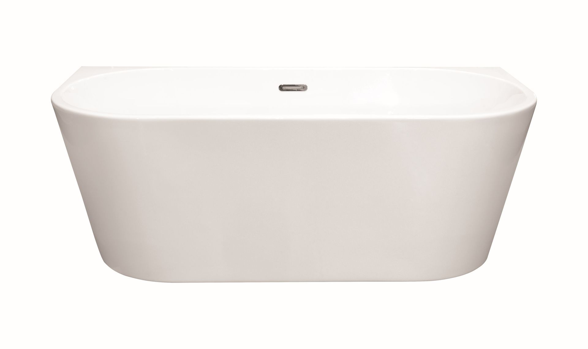 Wanna wolnostojąca Besco Vica New 150x80 cm owalna biały połysk syfon z przelewem slim chrom WAS-150VN