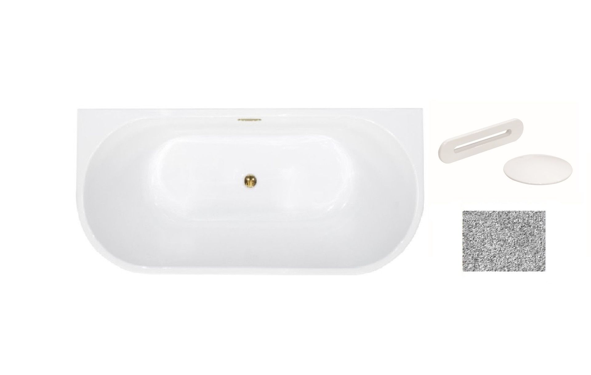 Wanna wolnostojąca Besco Vica New Glam 150x80 cm owalna srebrny syfon z przelewem slim biały WA-150VNSZ