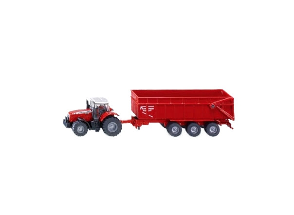 Siku Farmer - Traktor Massey Ferguson z przyczepą (S1844). Wiek: 3+