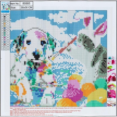 Centrum Diamentowa mozaika 5D - Cat&Dog 30x30cm