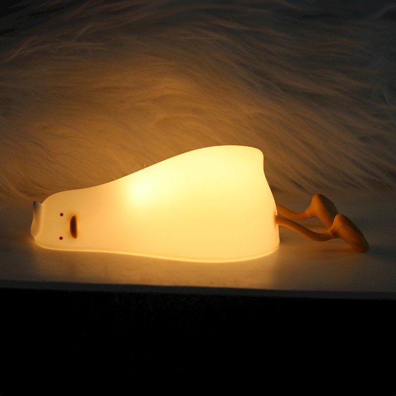Lampka nocna LED LEŻĄCA KACZKA FNL-01 biała silikon Forever Light