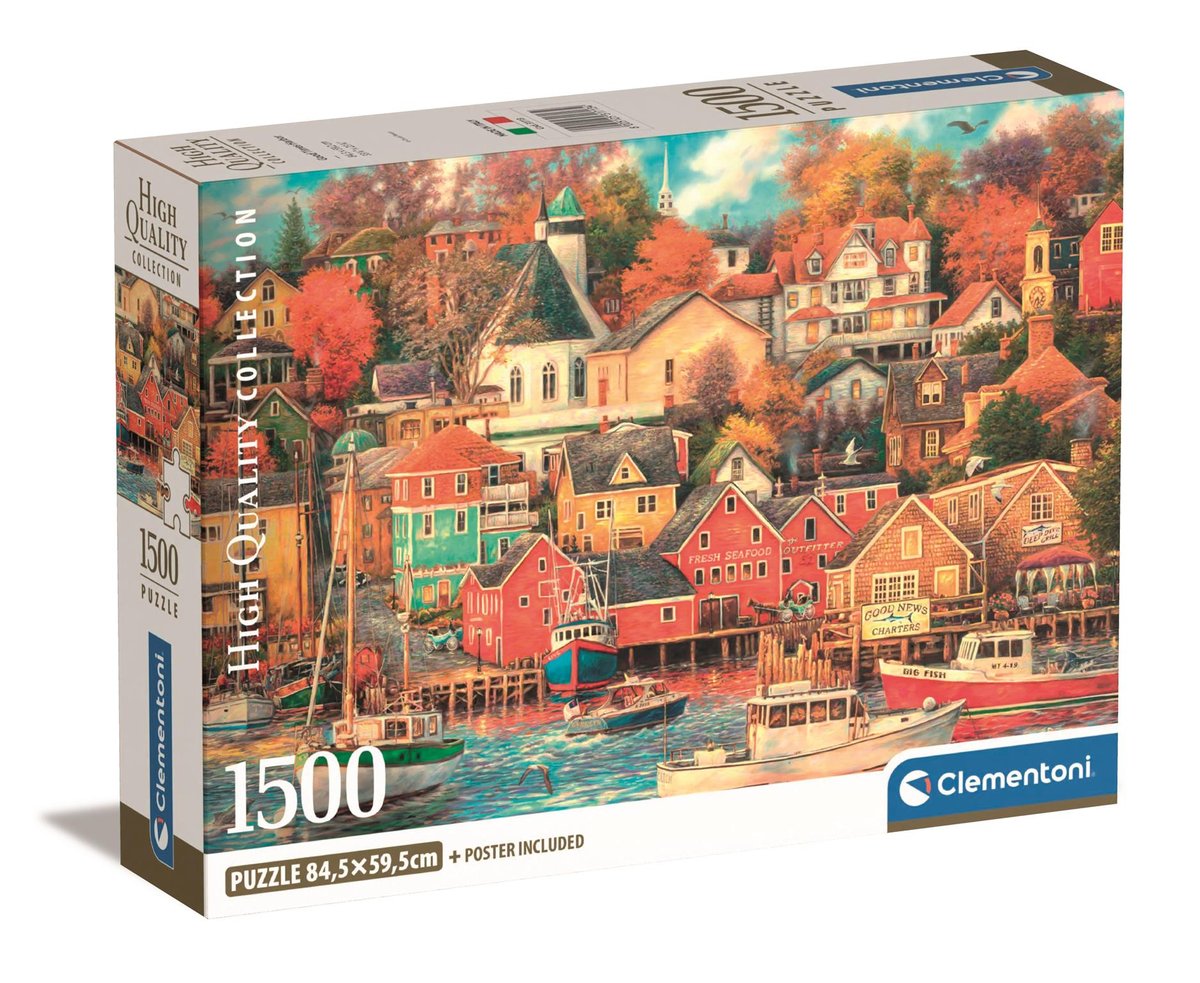 Clementoni, Puzzle, Compact Box, Good Times Harbor, 1500 el.