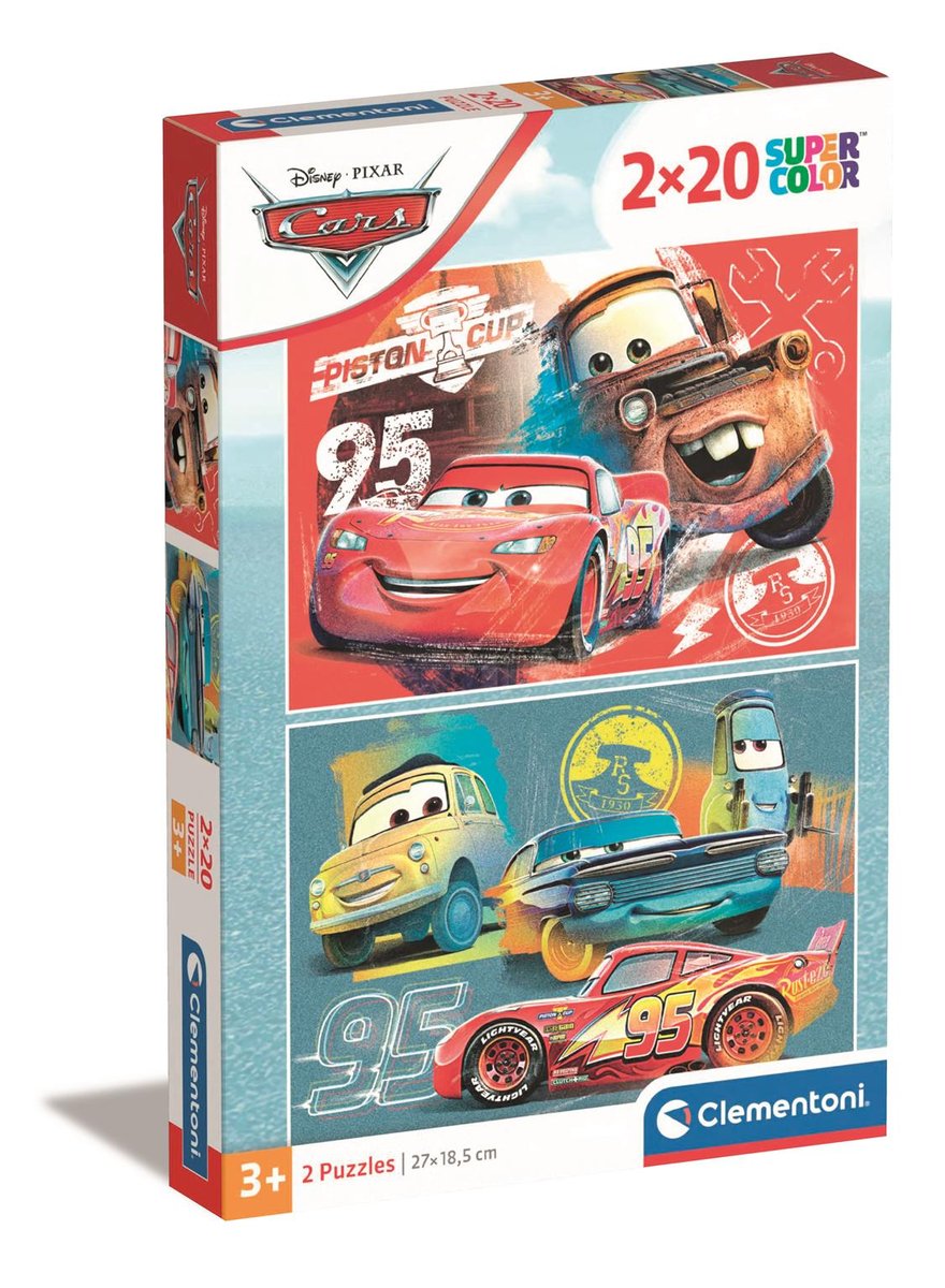 Clementoni, Puzzle, Super Kolor, Cars, 2x20 el.