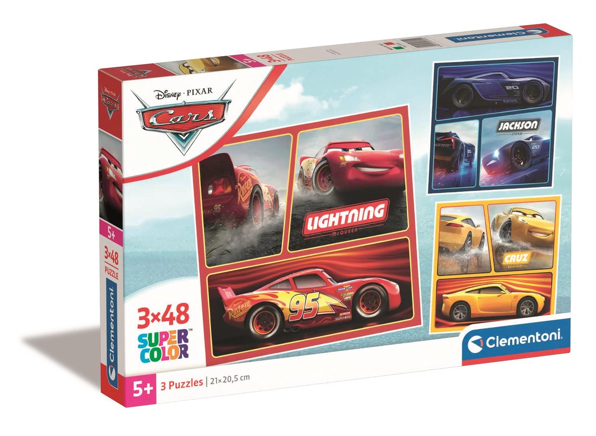 Clementoni, Puzzle, Super Kolor, Cars, 3x48 el.