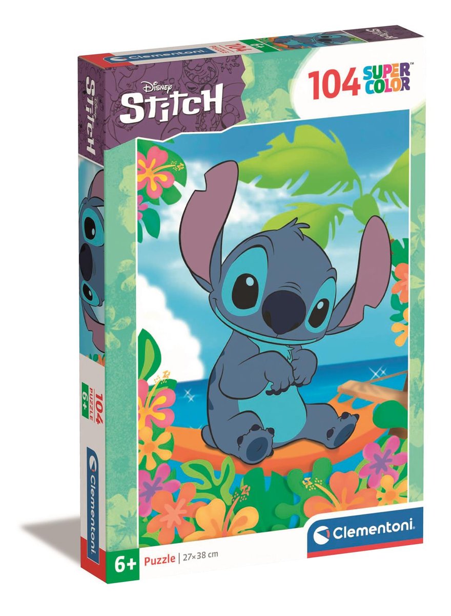 Clementoni, Puzzle, Super Kolor, Stitch, 104 el.