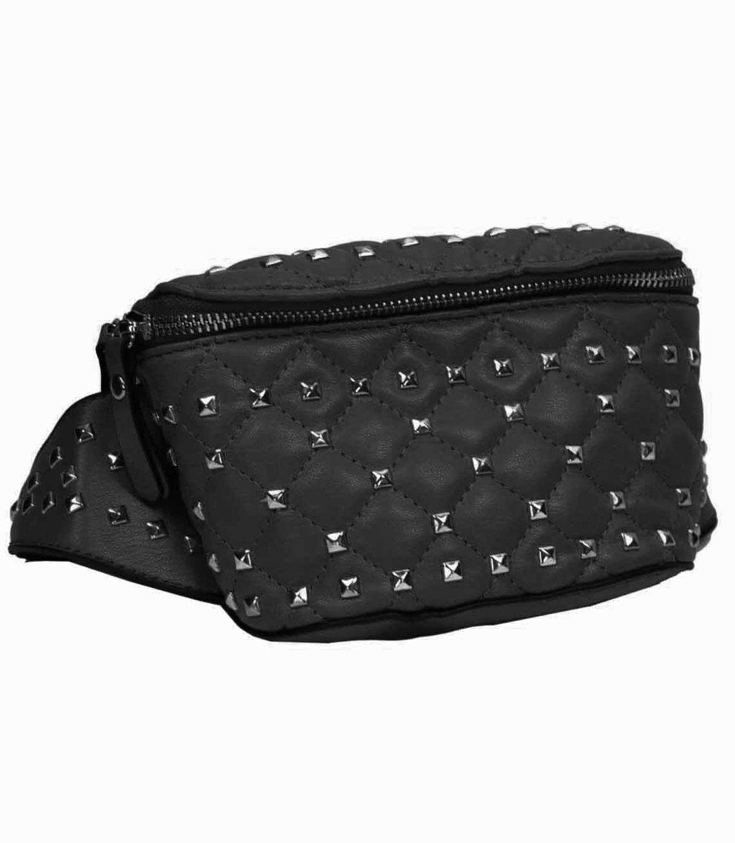 Nerka chanelka biodrówka pikowana ćwieki stylowa