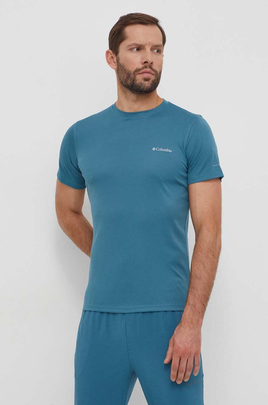 Columbia t-shirt sportowy Zero Rules kolor turkusowy gładki