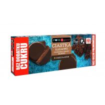 Pure&Good Ciastka kakaowe z kremem o smaku brownie w czekoladzie deserowej bez dodatku cukru 128 g