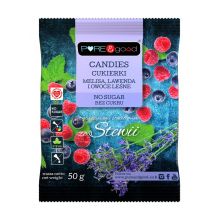 Pure&Good Cukierki z melisą, lawendą i owocami leśnymi ze stewią bez cukru 50 g