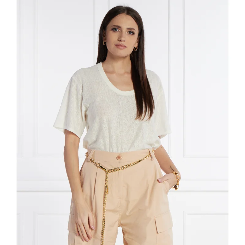 Pinko Lniany t-shirt | Relaxed fit